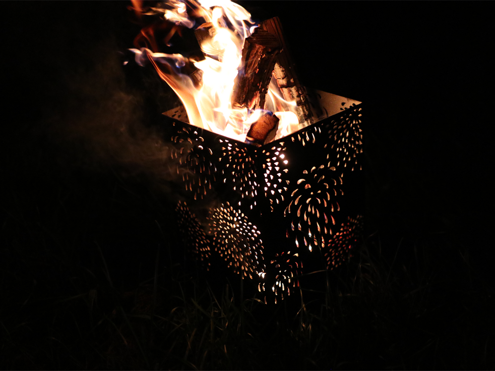 【和柄4面焚火台】 焚き火台&網天板&収納袋セット