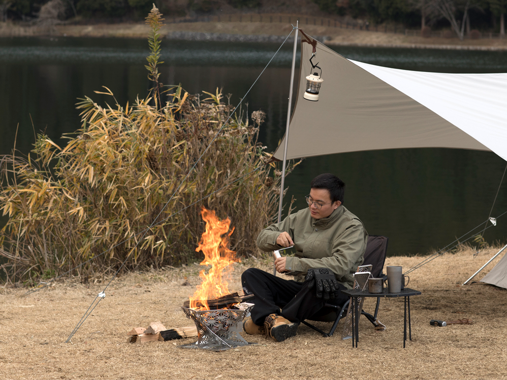 【和柄組み立て焚き火台 Mサイズ】組み立て式焚き火台