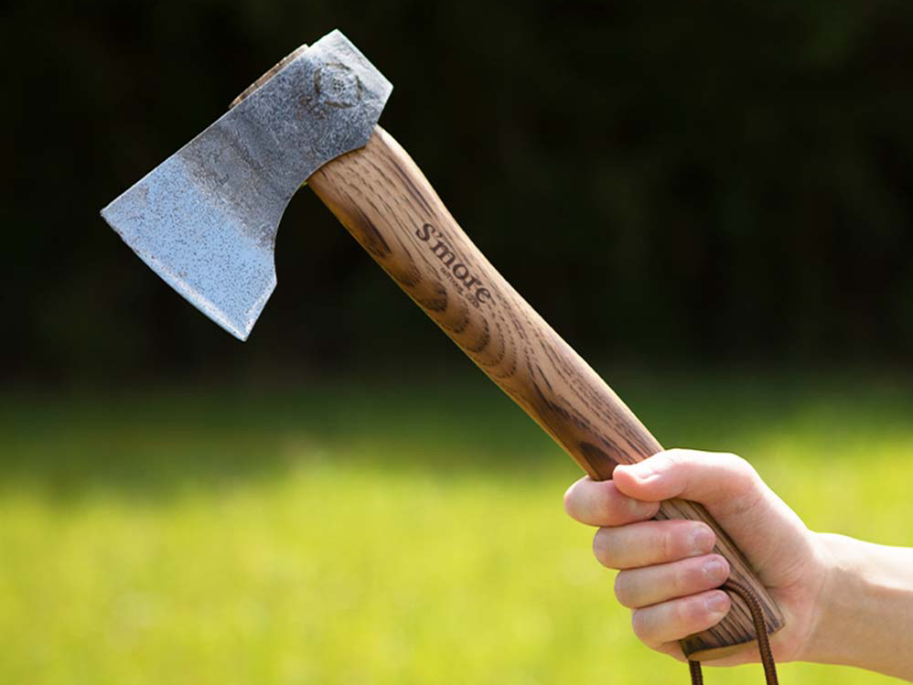 【 スモアのオノ(大、中、小)】牛革カバー付き斧 おの