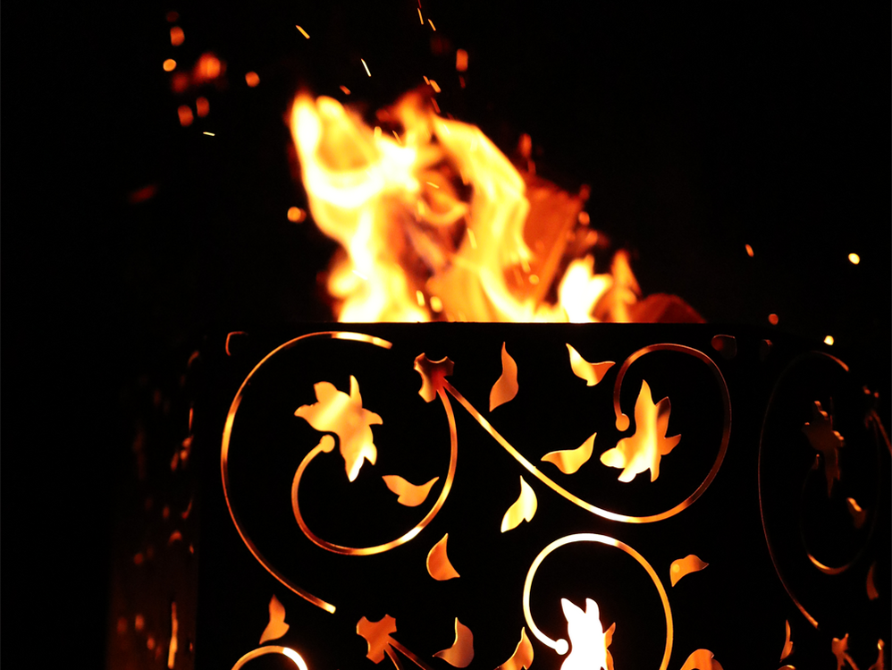 【 和柄6面焚火台 】 焚き火台&網天板&収納袋セット