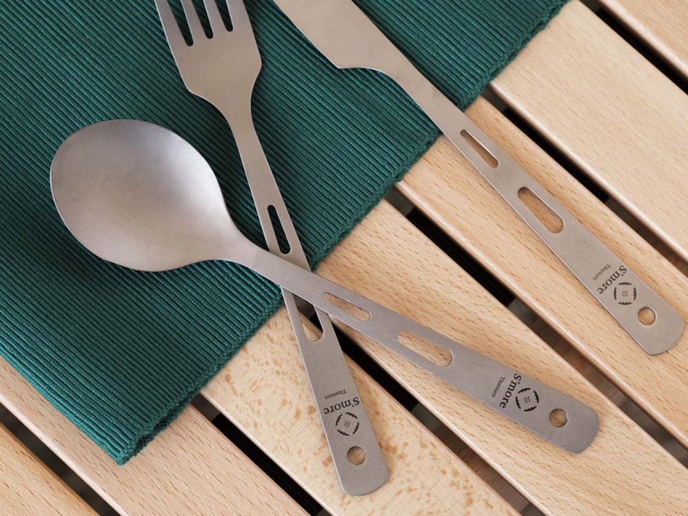 【 Titanium Cutlery Set 】 チタニウムカトラリーセット カトラリー 4点セット