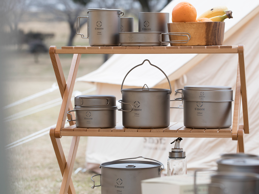 【Woodi Folding Rack】折り畳み木製4段ラック