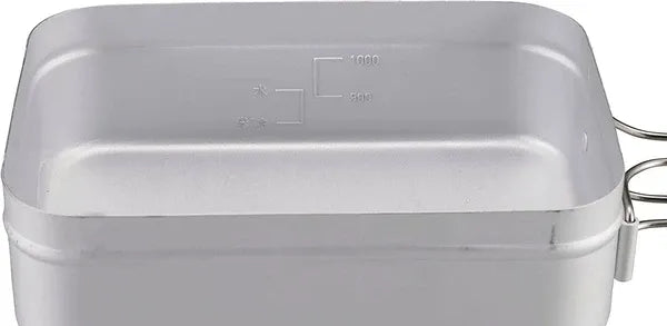 目盛付き オールアルマイト加工  アルミ角型クッカー L  2合炊き / Rect. Aluminum Cooker