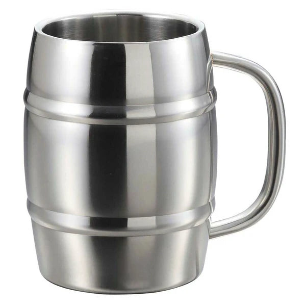 ダブルステン樽型メガジョッキ1.0L / Double Stainless Barrel Shape Mega Mug 1.0L