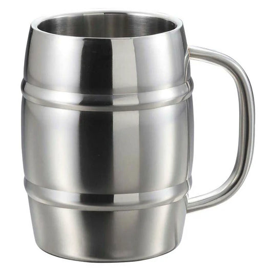 ダブルステン樽型メガジョッキ1.0L / Double Stainless Barrel Shape Mega Mug 1.0L