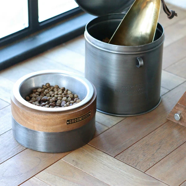 ウッド アンド アイアンフィーディングボウル / Wood & Iron Feeding Bowl