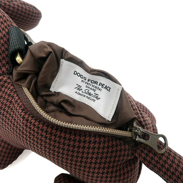 千鳥格子ドッグアイコンポーチ / Houndstooth Dog Icon Pouch