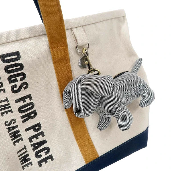 千鳥格子ドッグアイコンポーチ / Houndstooth Dog Icon Pouch