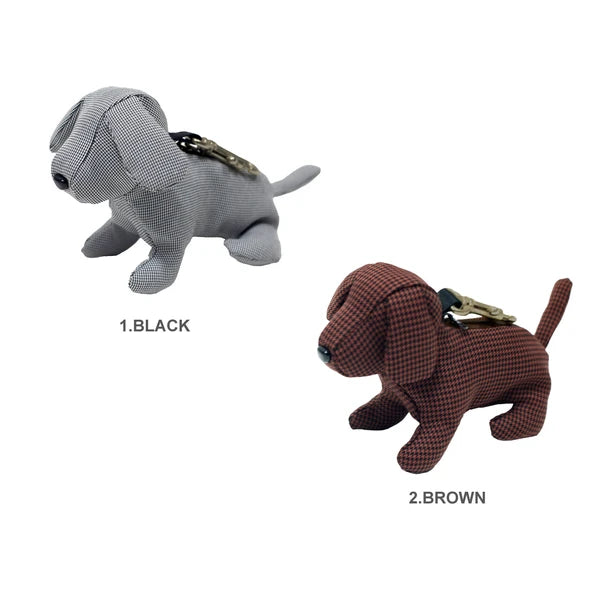 千鳥格子ドッグアイコンポーチ / Houndstooth Dog Icon Pouch