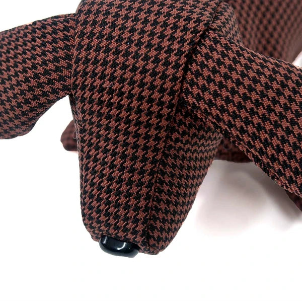 千鳥格子ドッグアイコンポーチ / Houndstooth Dog Icon Pouch