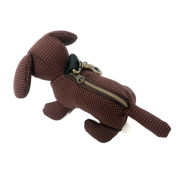 千鳥格子ドッグアイコンポーチ / Houndstooth Dog Icon Pouch