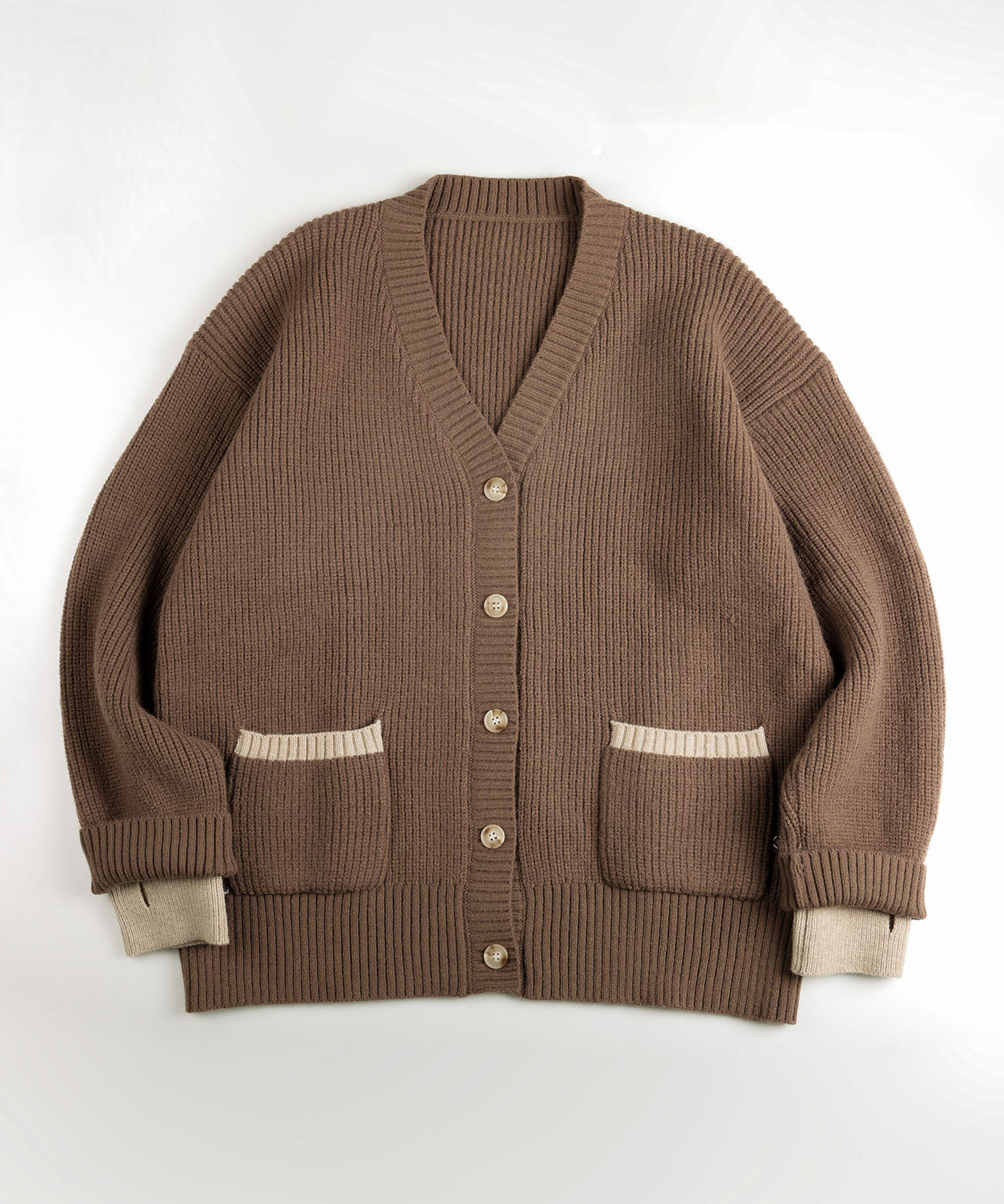 Bicolor knit cardigan