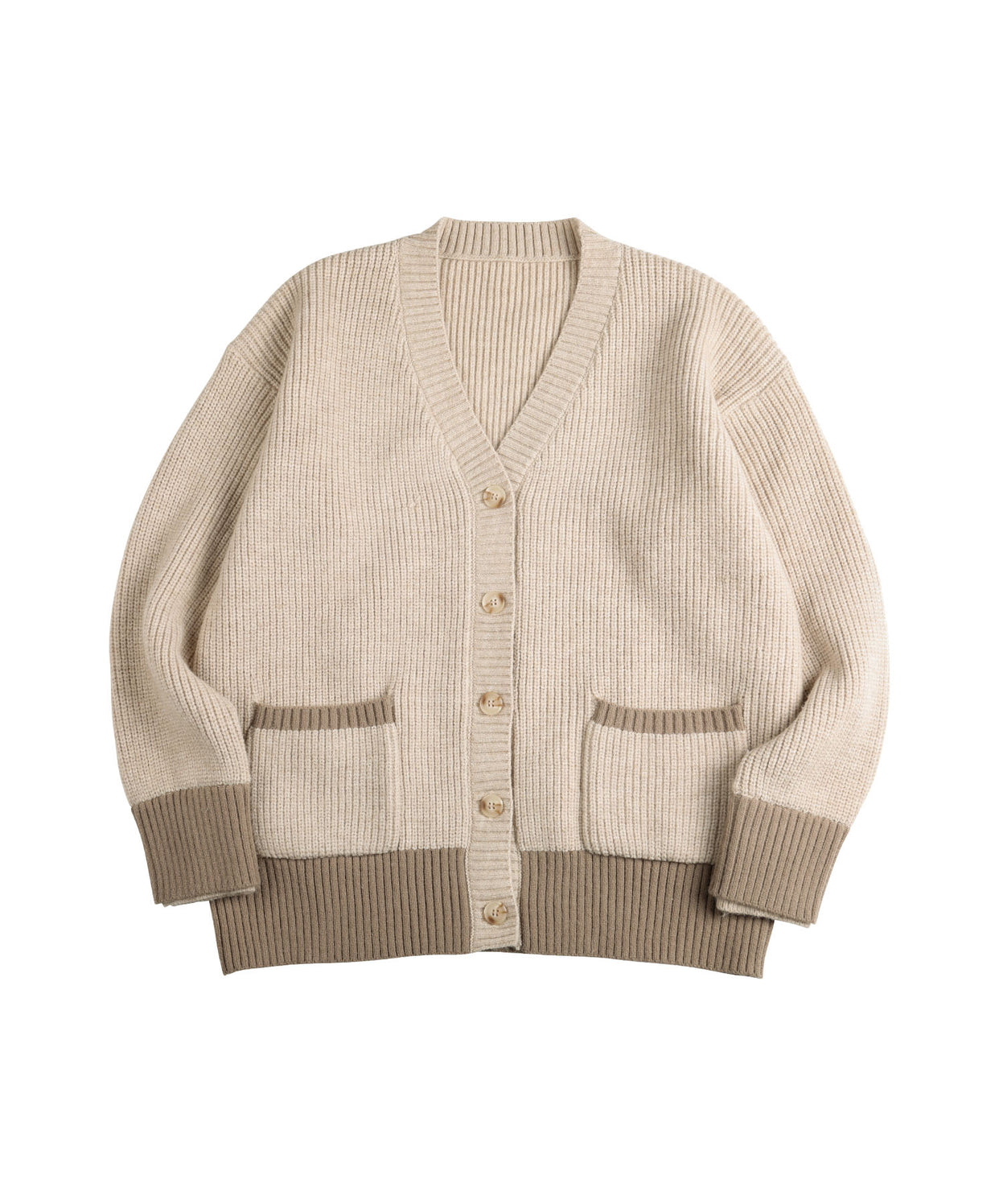 Bicolor knit cardigan