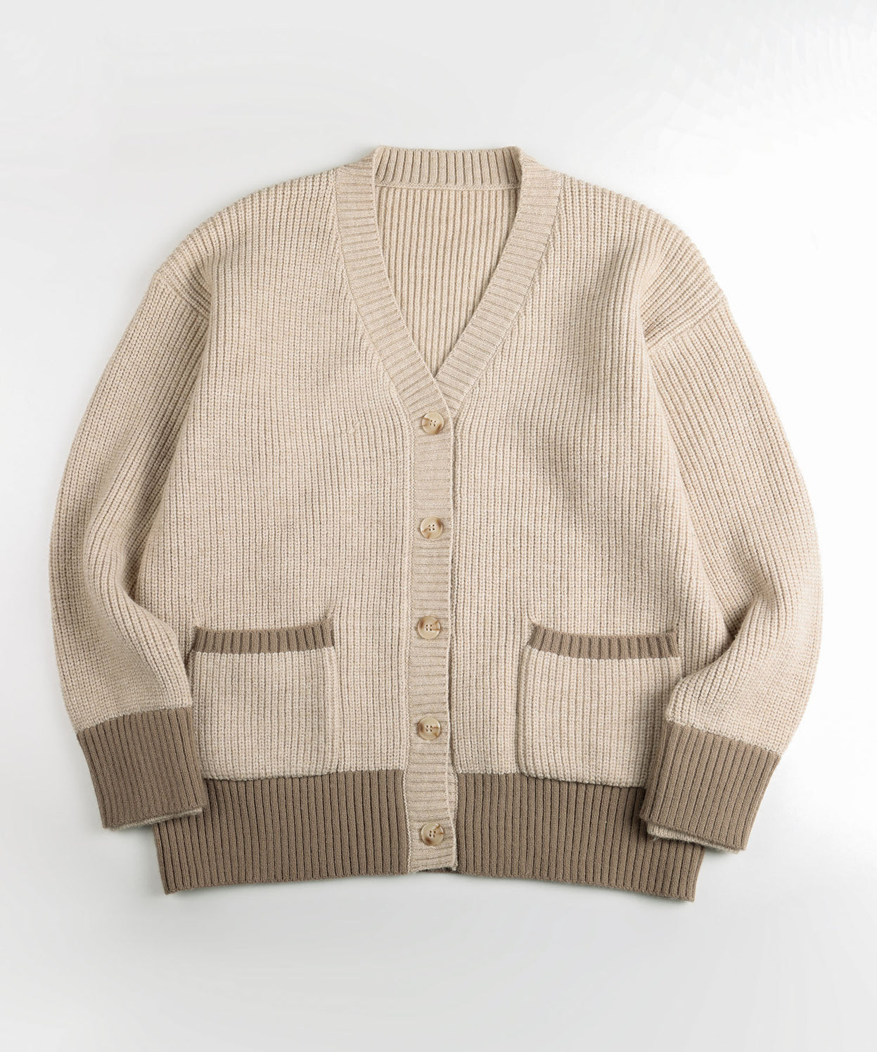 Bicolor knit cardigan
