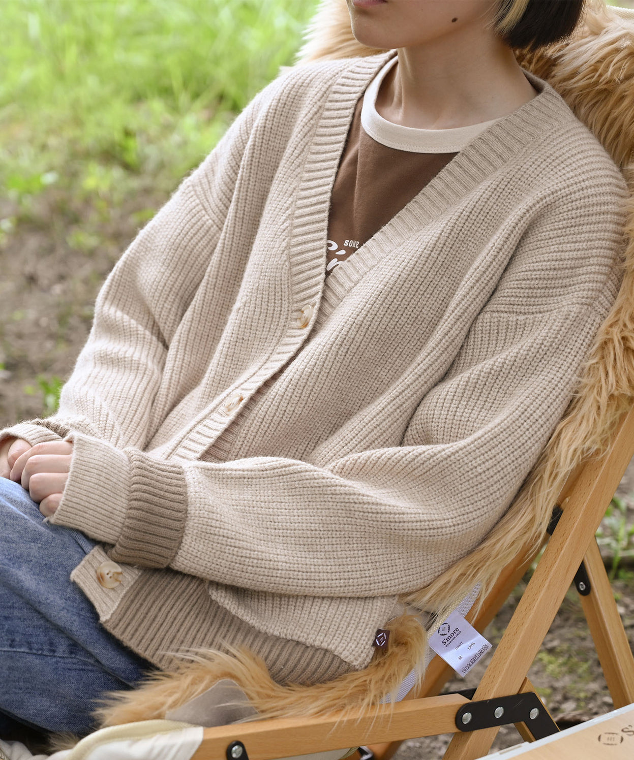 Bicolor knit cardigan