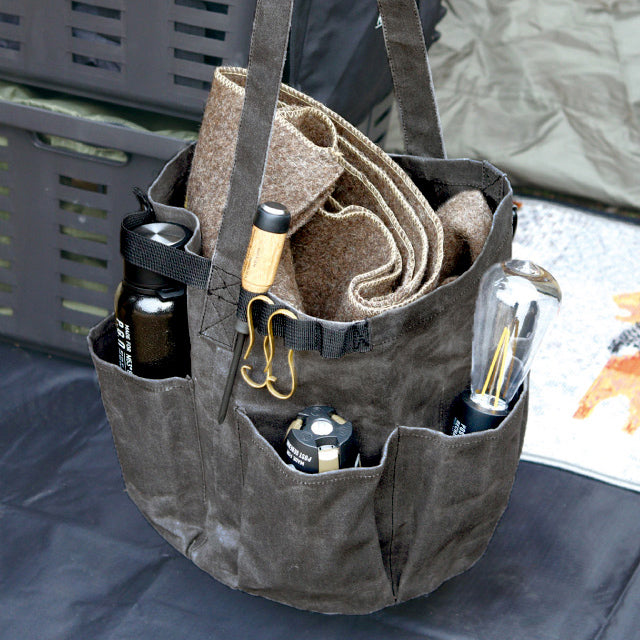 WAXED CANVAS TOOL BAG ROUND / ワックスドキャンバス ツールバッグ ラウンド