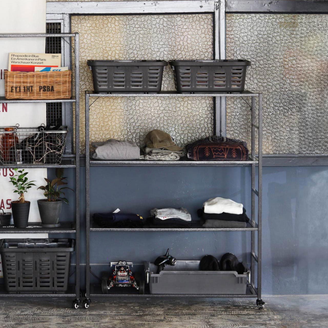 LIGHT-WEIGHT IRON MESH SHELF / ライトウェイトアイアンメッシュシェルフ 4TIERED