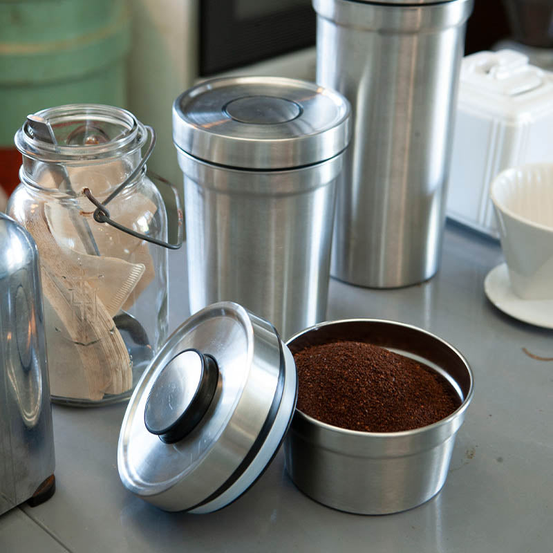 STAINLESS JAR WITH PRESS LID / ステンレス ジャー ウィズ プレス リッド