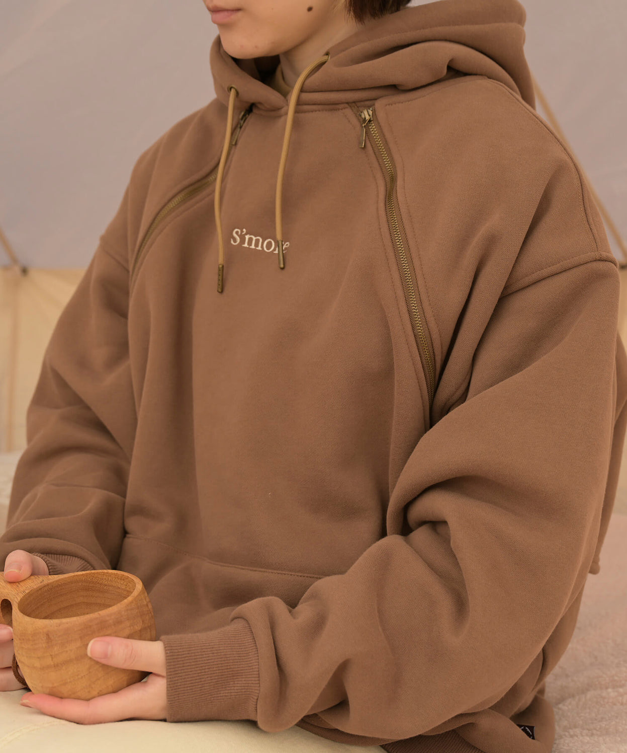 2WAY hooded sweatshirt