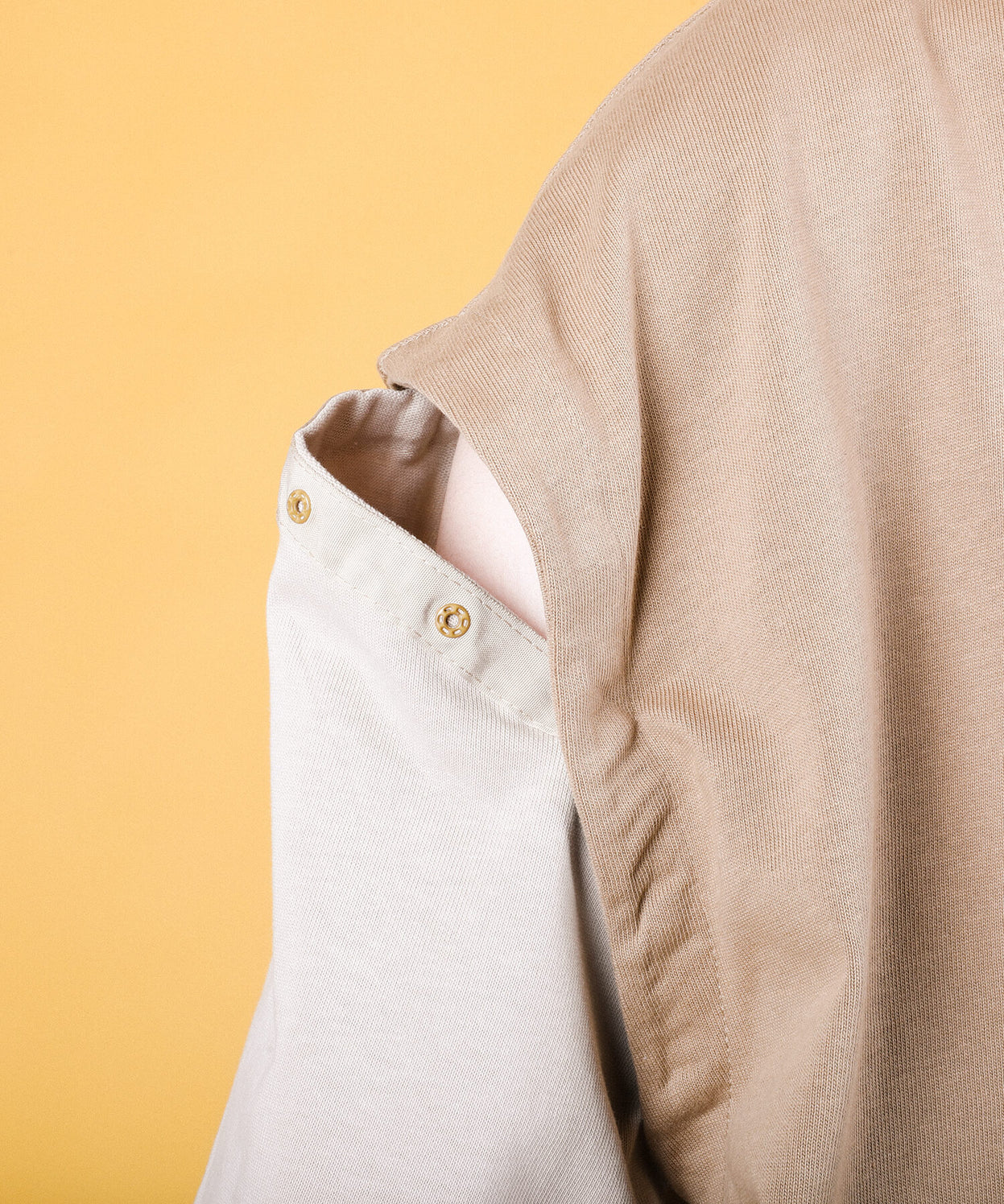 2WAY REMOVABLE SLEEVE COTTON CREW NECK BIG S/S T-SHIRT