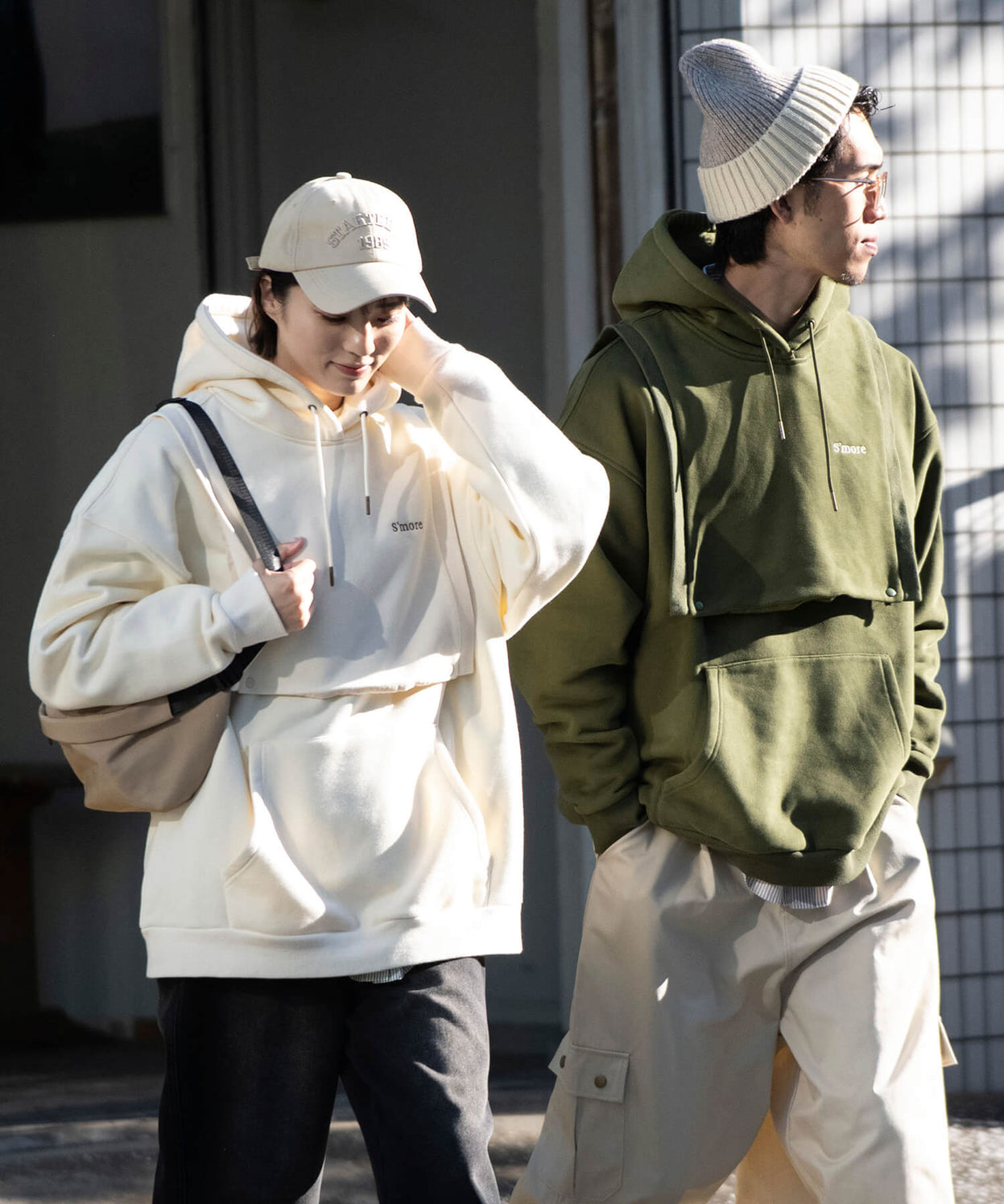 2WAY removable vest sweat parka 裏起毛2WAYパーカー