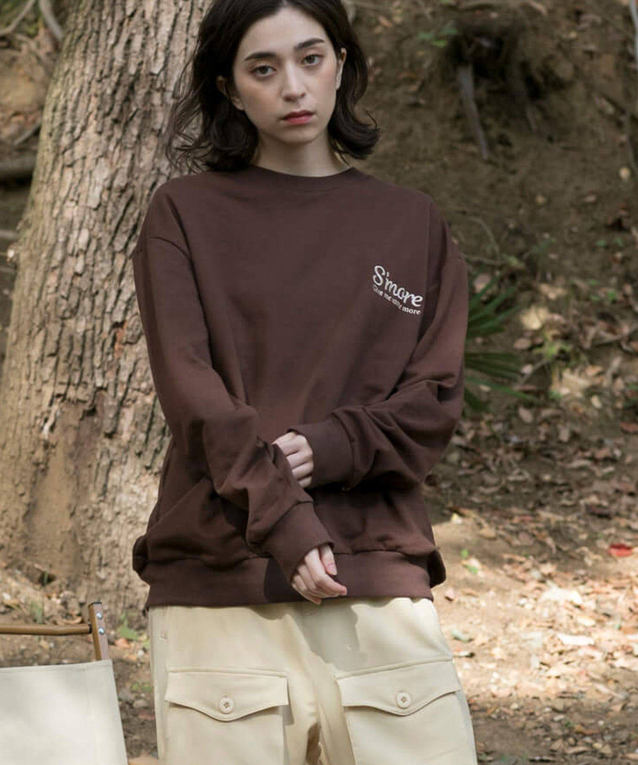 COTTON CREW NECK BIG SWEAT - S'more recipe