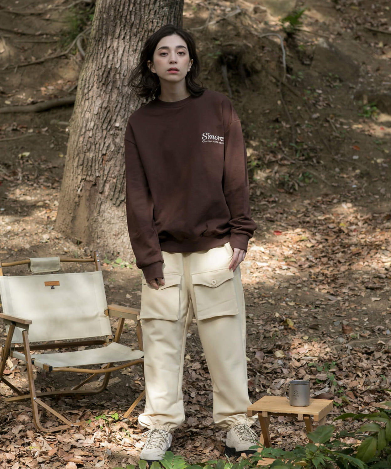 COTTON CREW NECK BIG SWEAT - S'more recipe