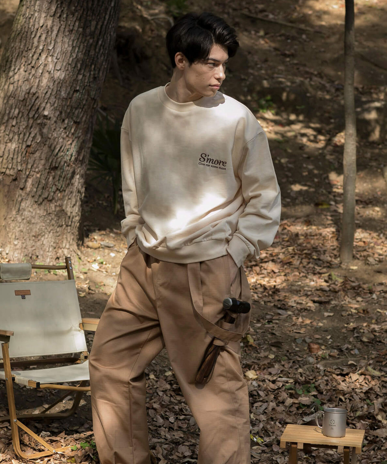 COTTON CREW NECK BIG SWEAT - S'more recipe