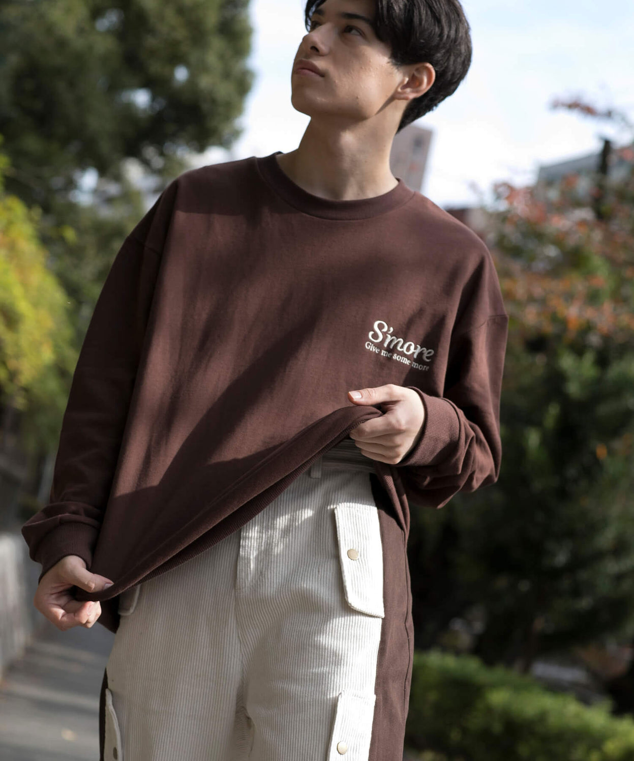 COTTON CREW NECK BIG SWEAT - S'more recipe