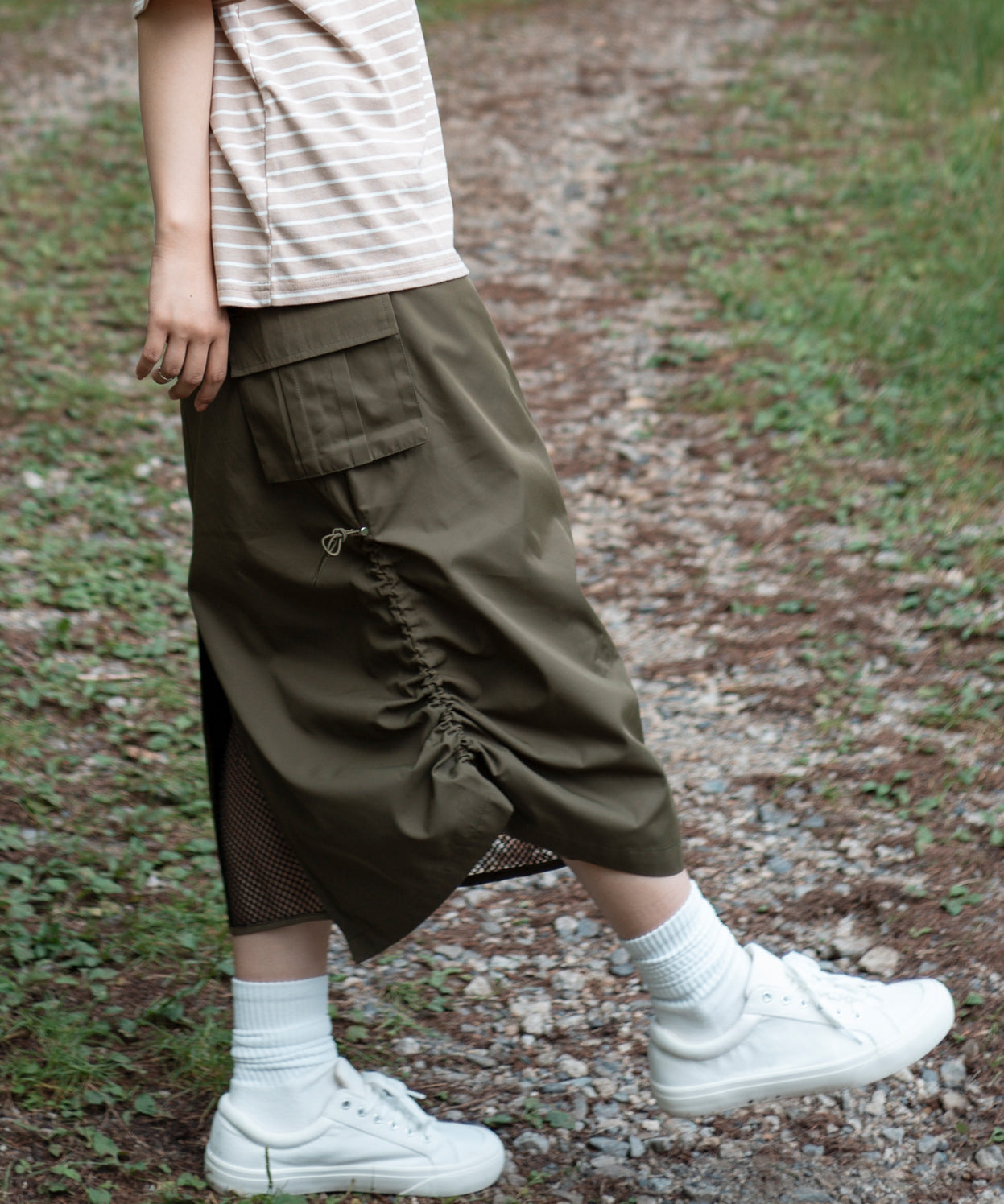 Mesh layered double sided skirt