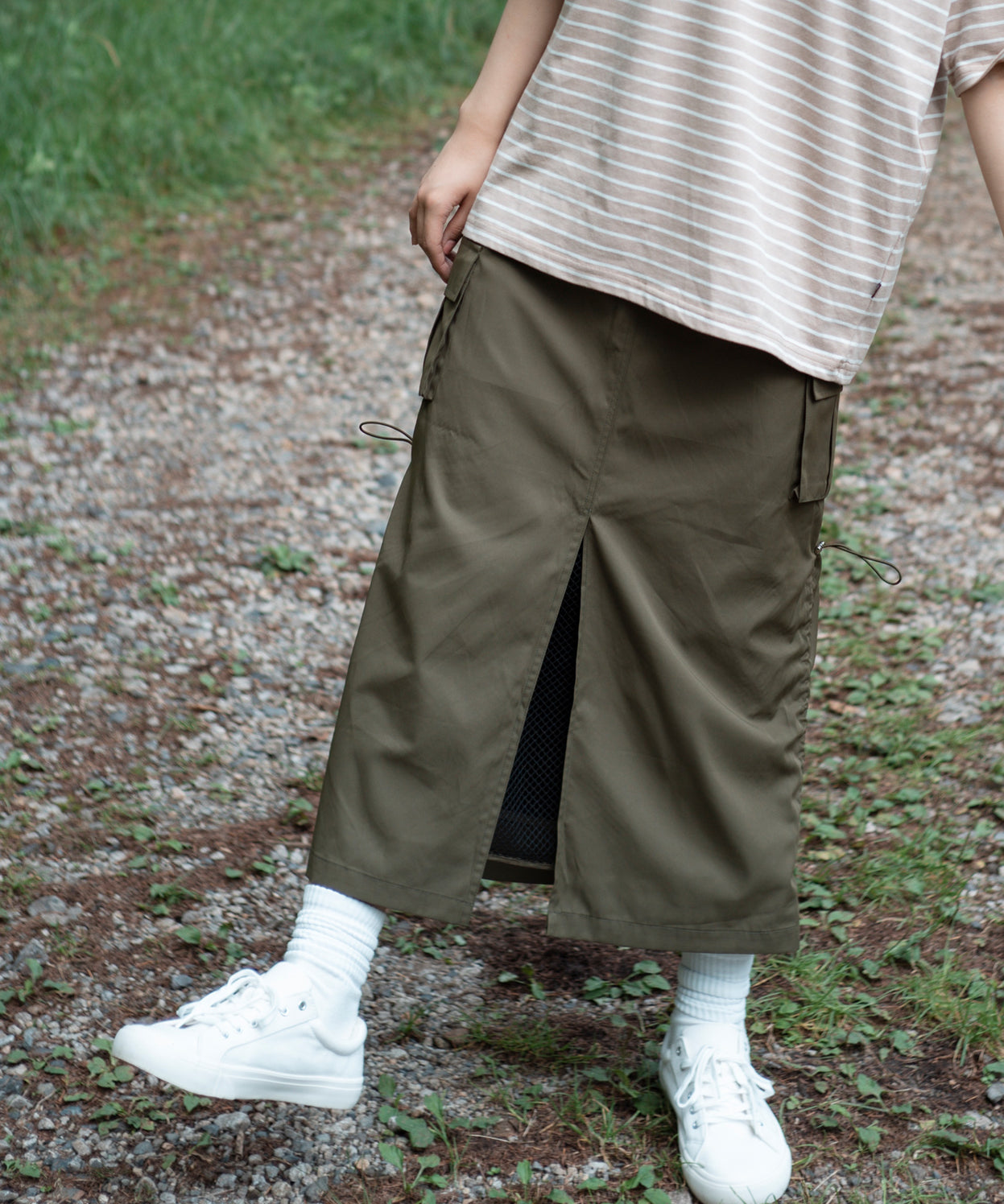 Mesh layered double sided skirt