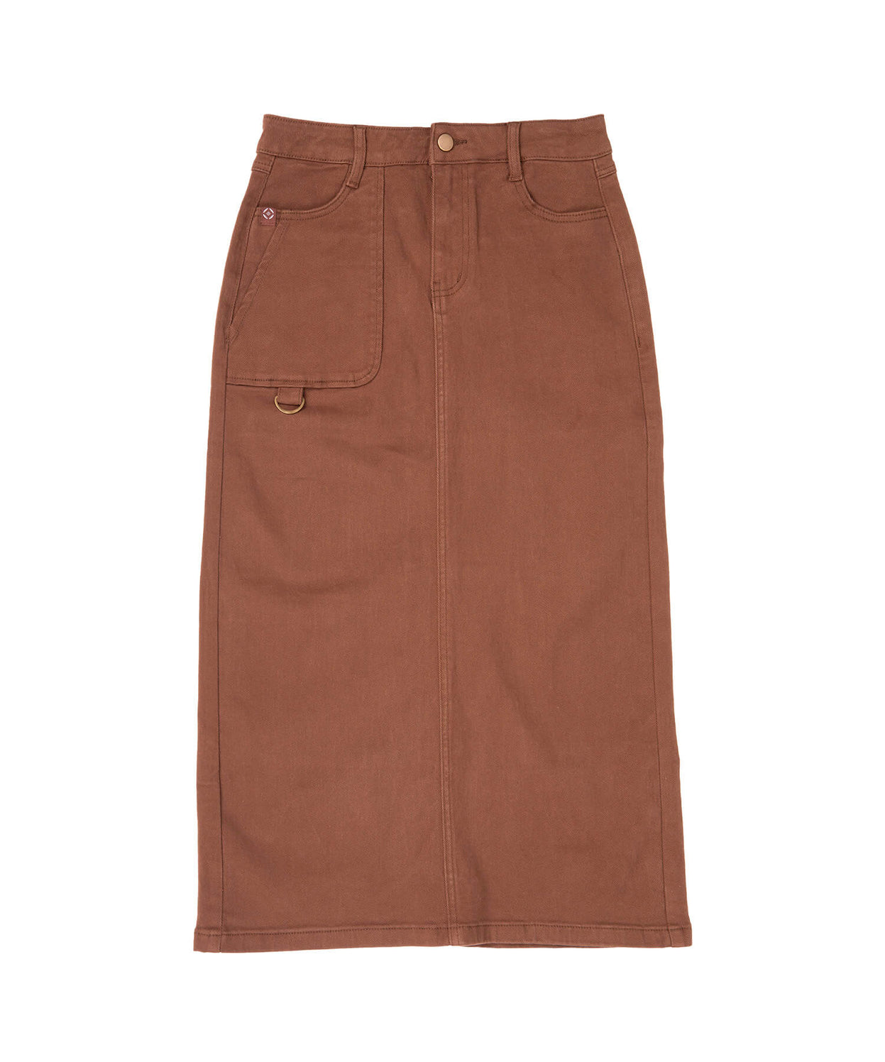 Stretch long denim skirt