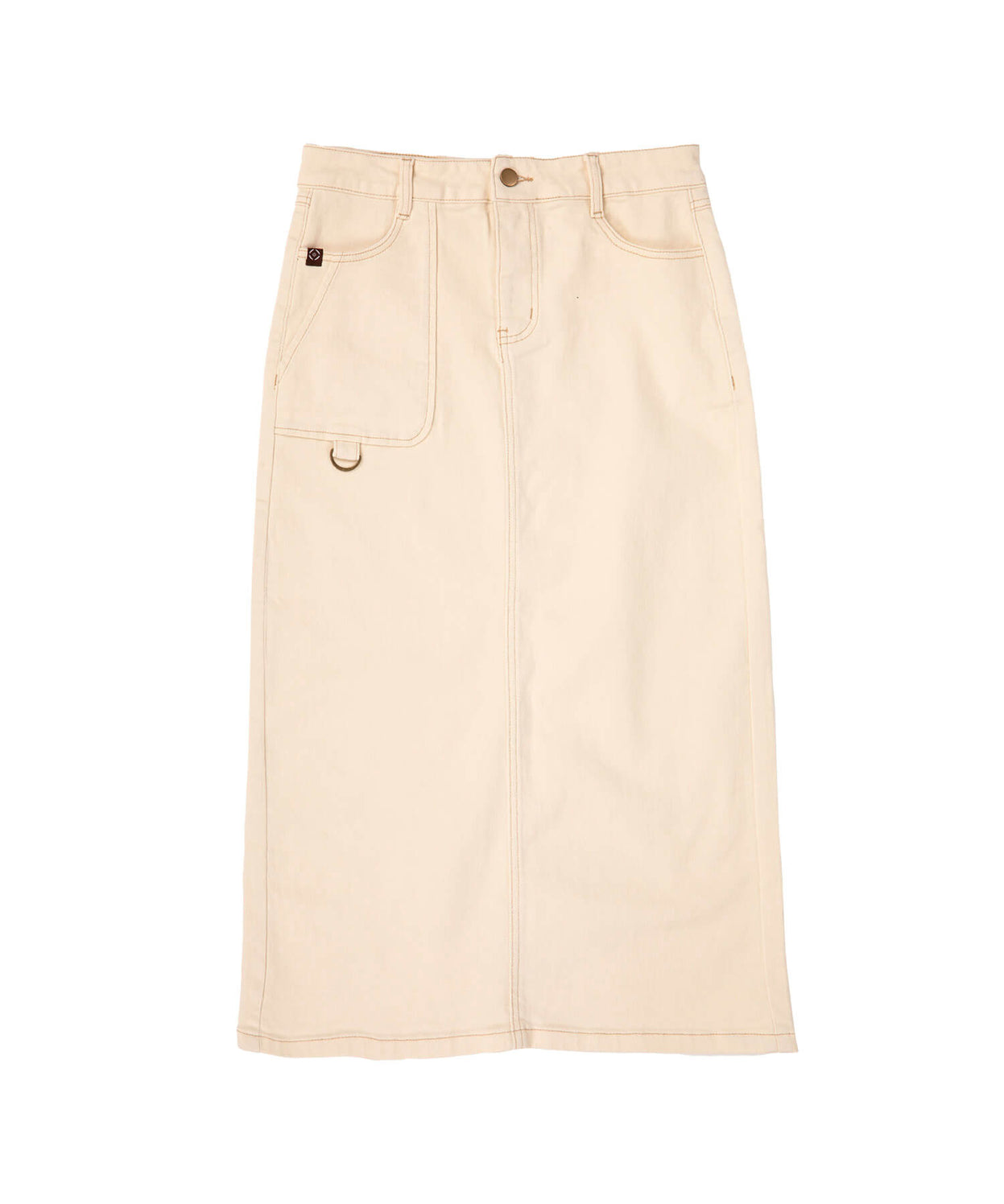 Stretch long denim skirt