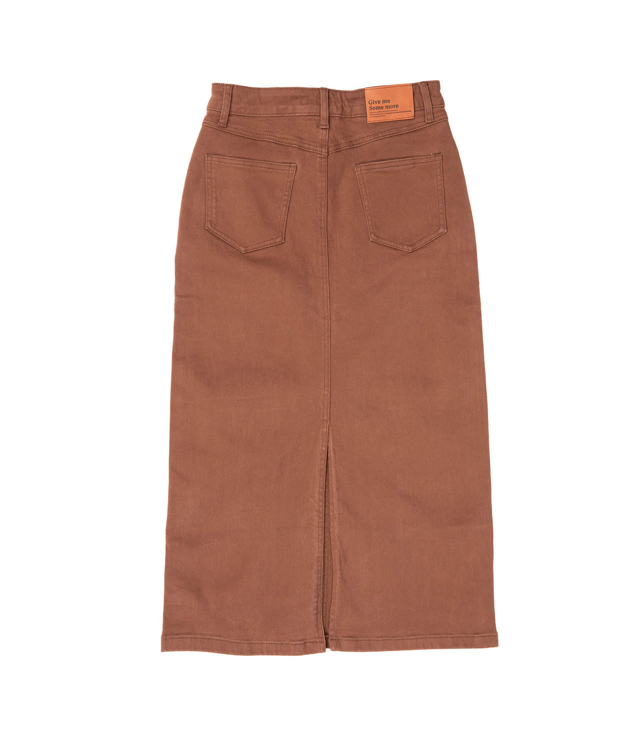 Stretch long denim skirt