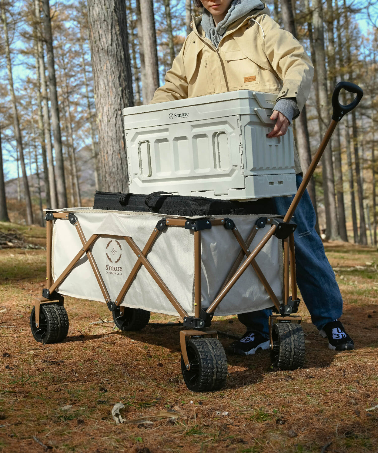 【 One touch storage wagon II 】ワンタッチストレージワゴンⅡ リニューアル-大荷物を一気に運べるワゴン