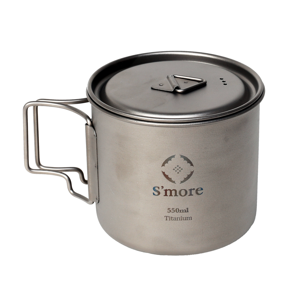 【 Titanium Mug with Lid ( シングルウォール ) 】チタニウムマグリッド 蓋付きチタンマグカップ