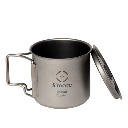 【 Titanium Mug with Lid ( シングルウォール ) 】チタニウムマグリッド 蓋付きチタンマグカップ