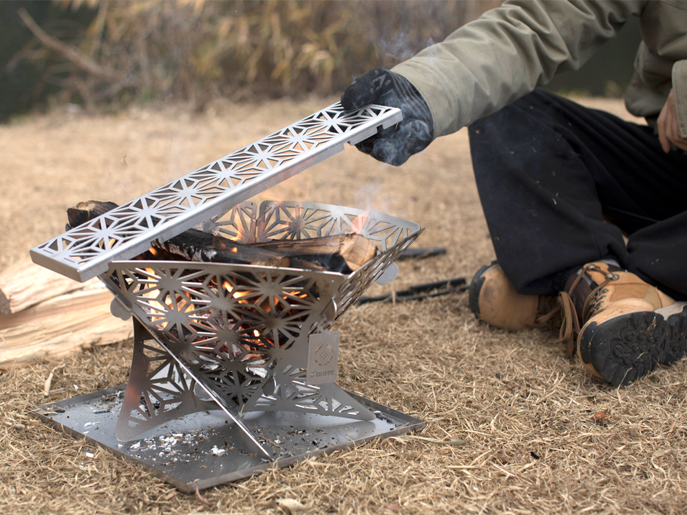 【和柄組み立て焚き火台 Mサイズ】組み立て式焚き火台