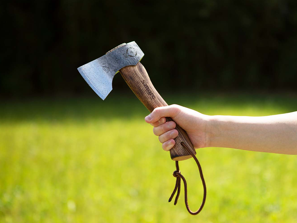 【 スモアのオノ（大、中、小）】牛革カバー付き斧 おの