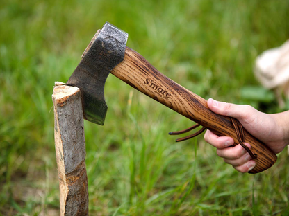 【 スモアのオノ（大、中、小）】牛革カバー付き斧 おの