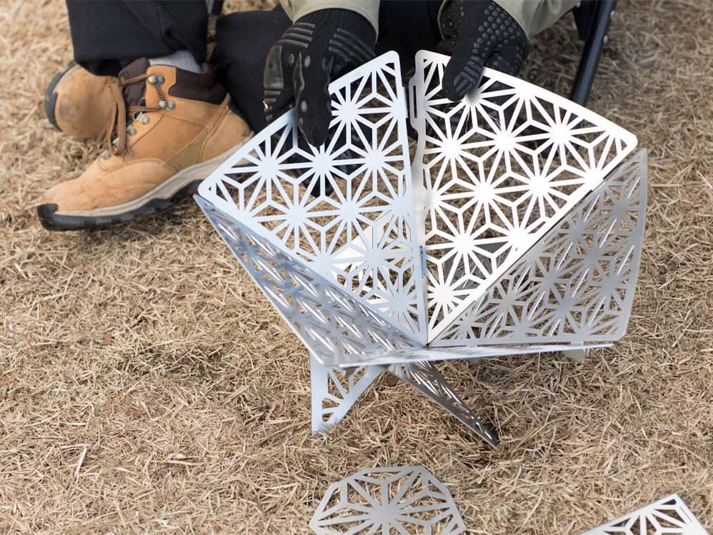 【和柄組み立て焚き火台 Sサイズ】組み立て式焚き火台