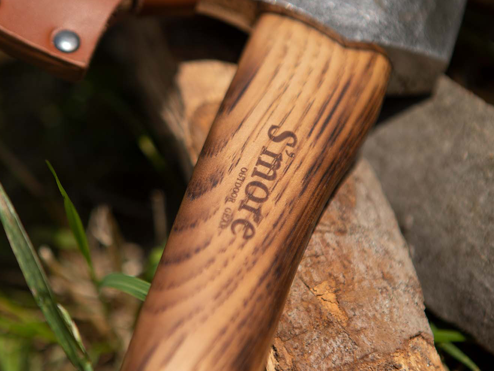 【 スモアのオノ（大、中、小）】牛革カバー付き斧 おの