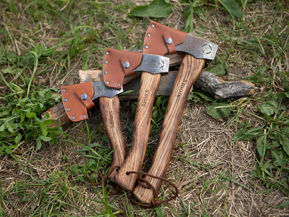 【 スモアのオノ（大、中、小）】牛革カバー付き斧 おの