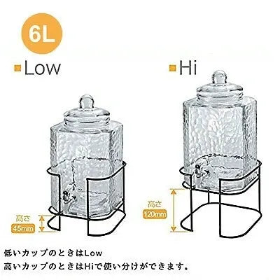 ガラスドリンクサーバー 6L 2WAYスタンド付 / Glass Drink Server 6L included 2Way Stand