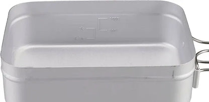 目盛付き オールアルマイト加工  アルミ角型クッカー L  2合炊き / Rect. Aluminum Cooker