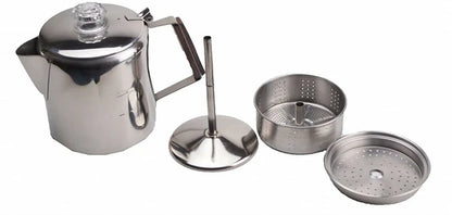 18-8ステンレス製  パーコレーター6カップ / 18-8 Stainless Percolator 6cup