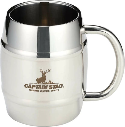 ダブルステン樽型マグカップ420ml / Double Stainless Barrel Shape Mug Cup420ml