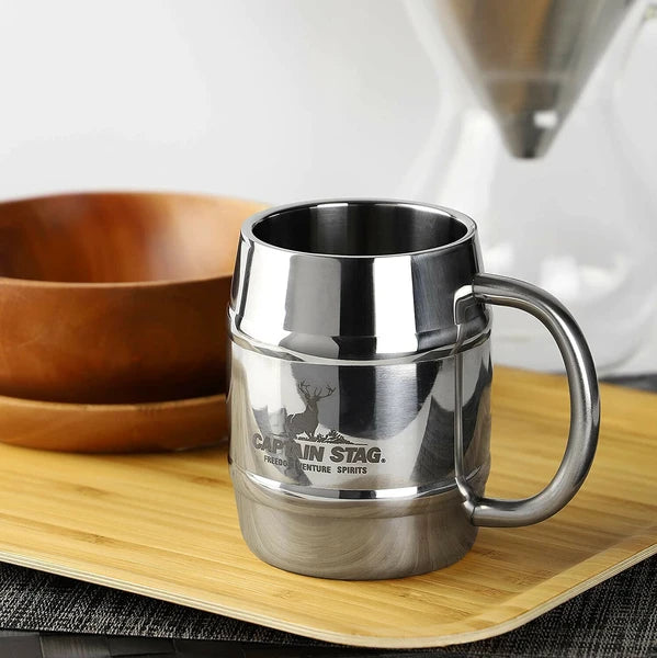 ダブルステン樽型マグカップ420ml / Double Stainless Barrel Shape Mug Cup420ml