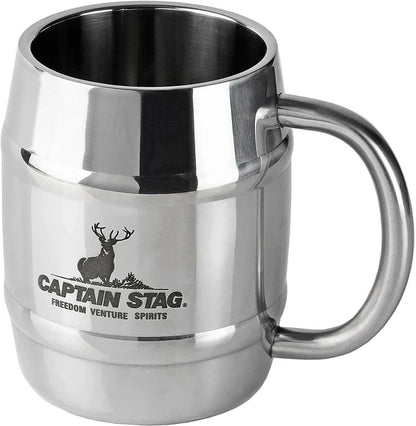 ダブルステン樽型マグカップ420ml / Double Stainless Barrel Shape Mug Cup420ml