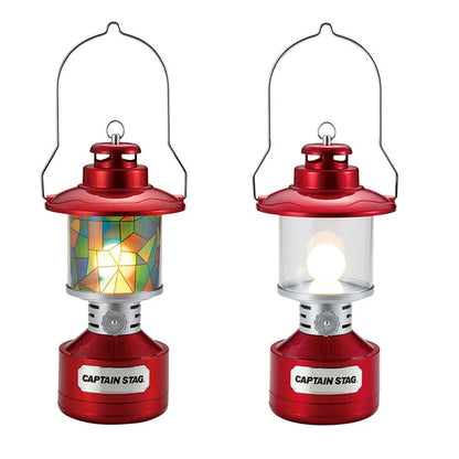 ツインライト LEDランタン ステンドグラス風シート付 / Twin Light LED Lantern Stained glass style sheet included